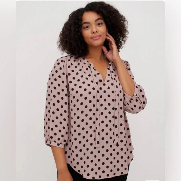 Torrid Georgette Bow Tie Blouse Size 3 - Picture 1 of 7